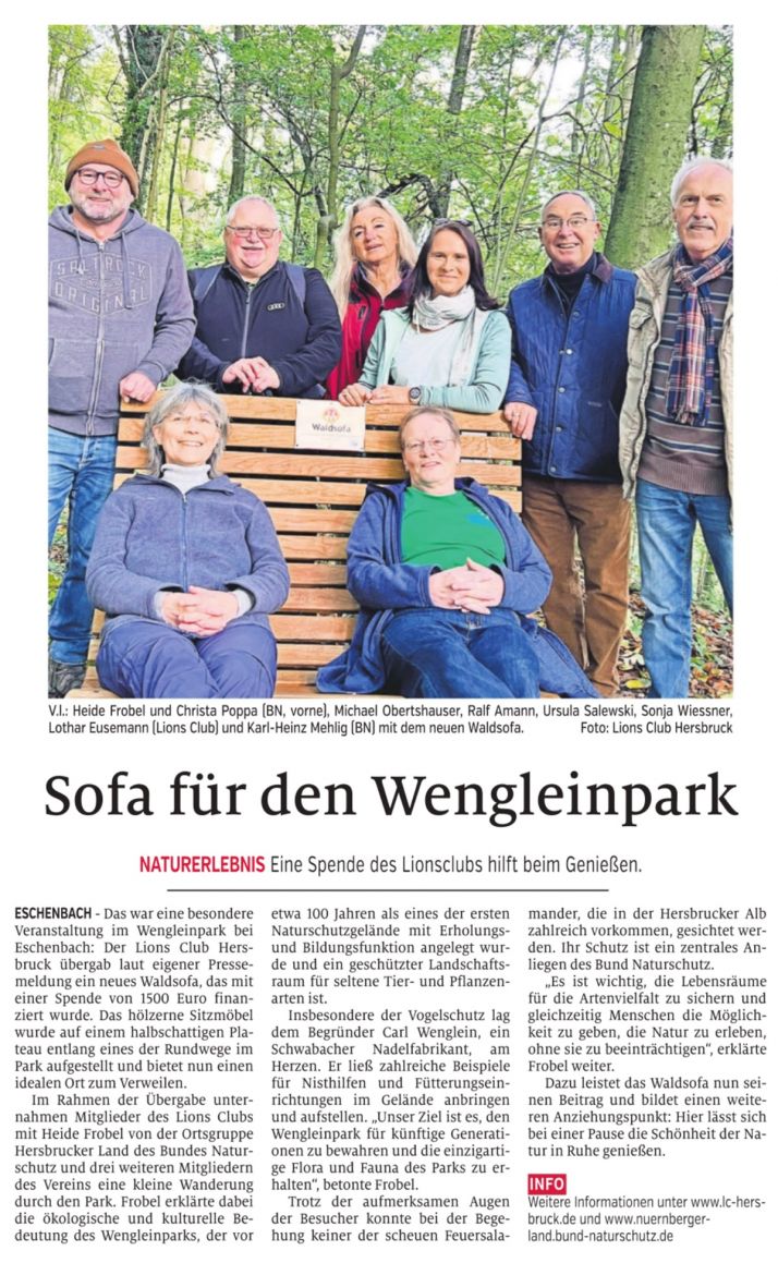 Sofa für den Wengleinpark