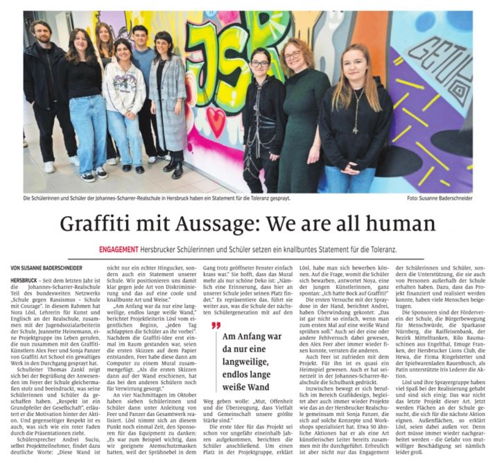 Graffiti mit Aussage: We are all human